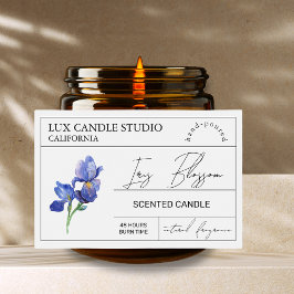 Minimal Elegant Iris Candle Jar Label Lebensmitteletikett
