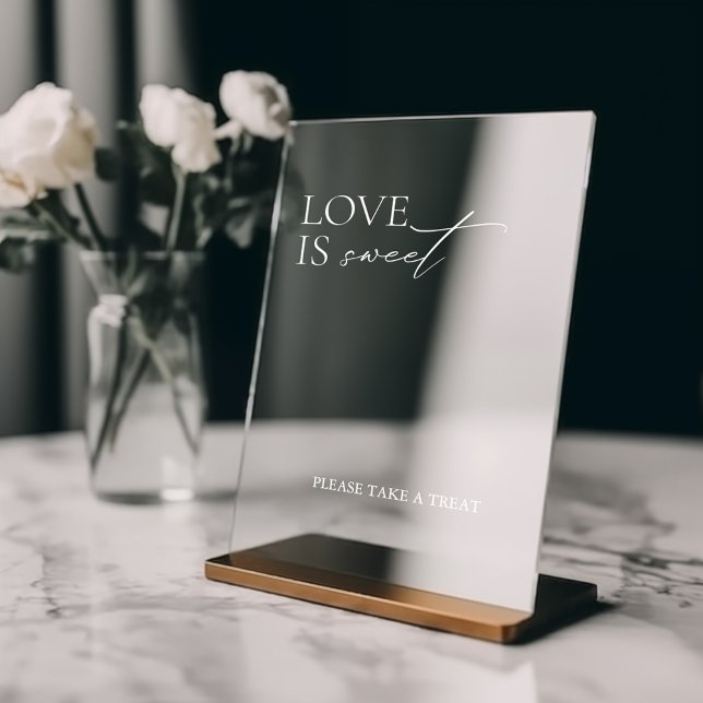 Minimal Elegant Liebe ist Sweet Wedding Acrylic Si Acrylschild (Minimal Elegant Love is Sweet Wedding Acrylic Sign)
