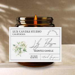 Minimal Elegant Lily Candle Jar Label Lebensmitteletikett