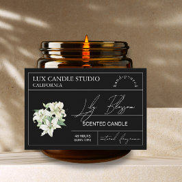 Minimal Elegant Lily Candle Jar Label Lebensmitteletikett