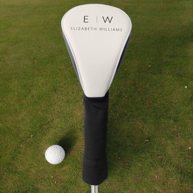 Minimal elegant Moderner Minimalistischer Monogram Golf Headcover (Von Creator hochgeladen)