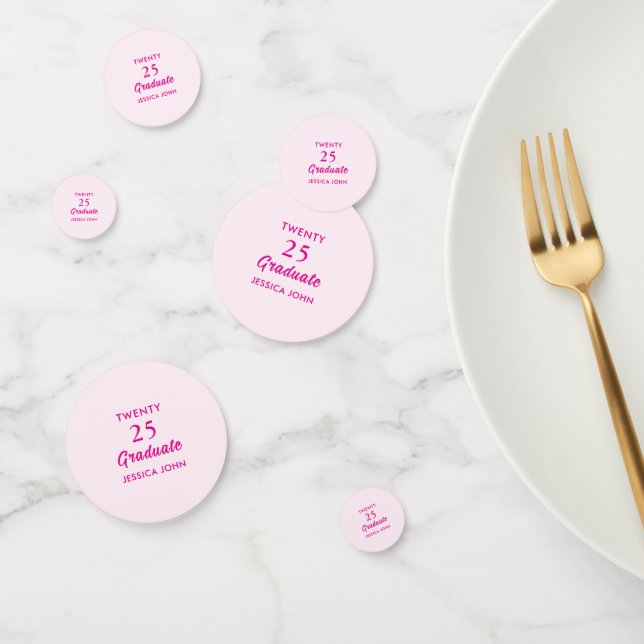 Minimal Elegant Pink Klasse von 2025 Absolvent Konfetti (Gruppe)
