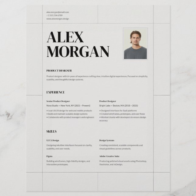Minimal Elegant Professional Corporate Resume CV (Vorderseite)