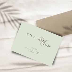 Minimal Elegant Sage Typografy Script Hochzeit Dankeskarte