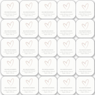 Minimal Elegant Simple Blush Herzname Aufkleber