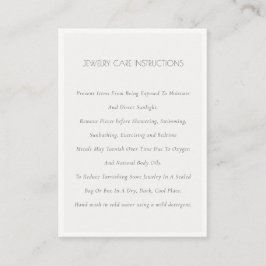 Minimal Elegant Simple Ivory White Juwelry Care B Visitenkarte