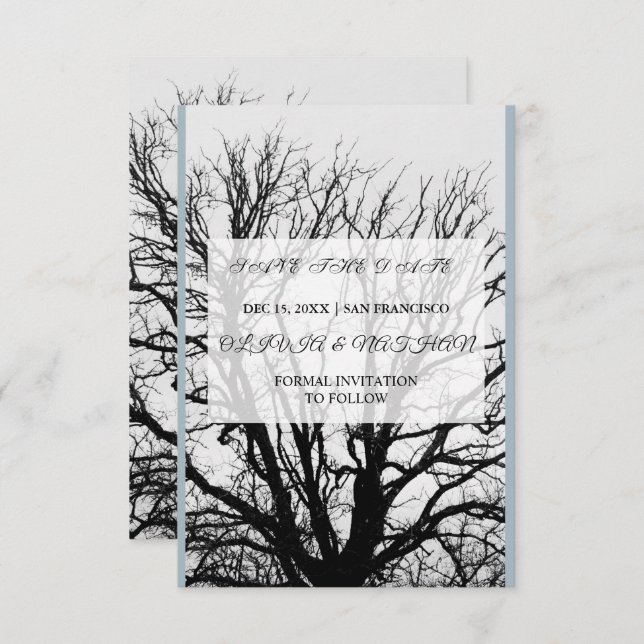 Minimal Elegant Text & Photo Design / Wedding  Save The Date (Vorne/Hinten)