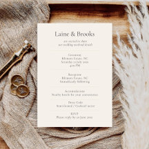 Minimal Elegant Wedding Details Card