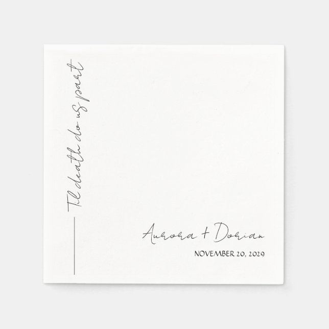 Minimal Elegant Wedding Napkin Serviette (Vorderseite)