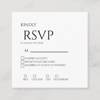 Minimal Elegant Wedding RSVP Card Begleitkarte