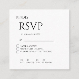Minimal Elegant Wedding RSVP Card Begleitkarte
