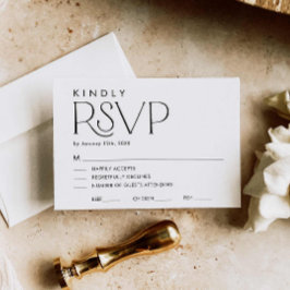Minimal Elegant Wedding RSVP Card Karte