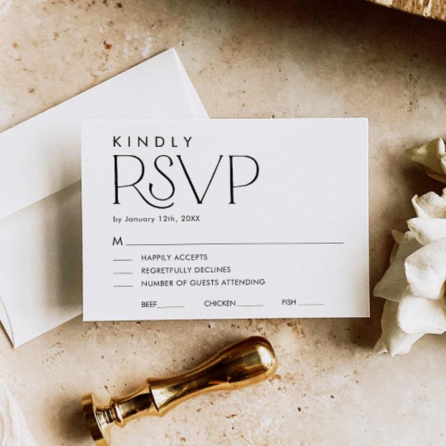 Minimal Elegant Wedding RSVP Card Karte (Simple Elegant Wedding RSVP card)