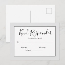 Minimal Elegant Wedding RSVP Postcard Postkarte