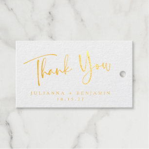 Minimal Elegante Black Script Hochzeit Personalisi Geschenkanhänger