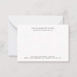 Minimal Elegante Familie Mitteilungskarte