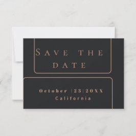 Minimal elegante Goldkarte der schwarzen Rose Save Einladung