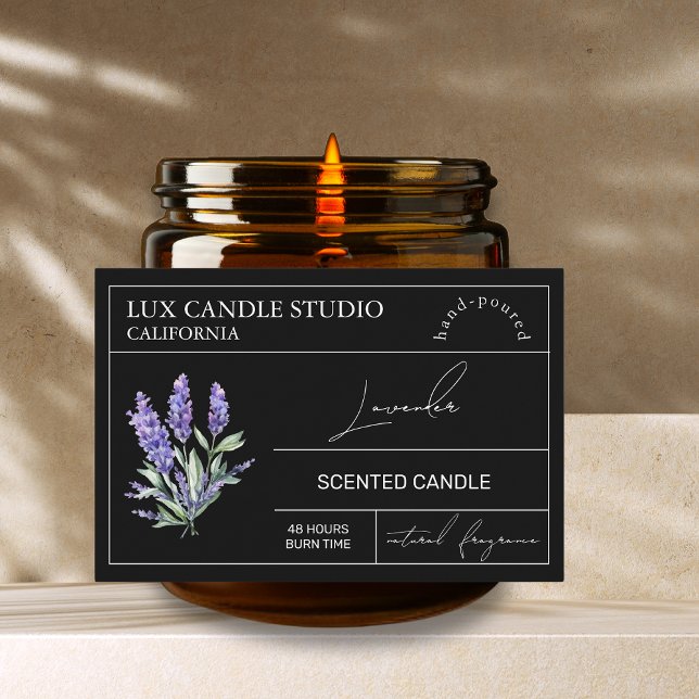 Minimal Elegante Lavendel Candle Jar Label Lebensmitteletikett (Von Creator hochgeladen)