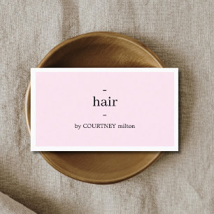 Minimal Elegante Light Rose Weißer Friseursalon Visitenkarte