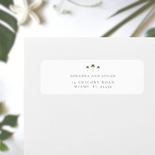 Minimal Elegante Palm Tree Rücksendeadresse