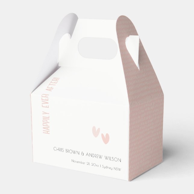 Minimal Elegante Pastel Dusky Pink Hearts Wedding Geschenkschachtel (Vorderseite)