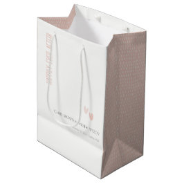 Minimal Elegante Pastel Dusky Pink Hearts Wedding Mittlere Geschenktüte