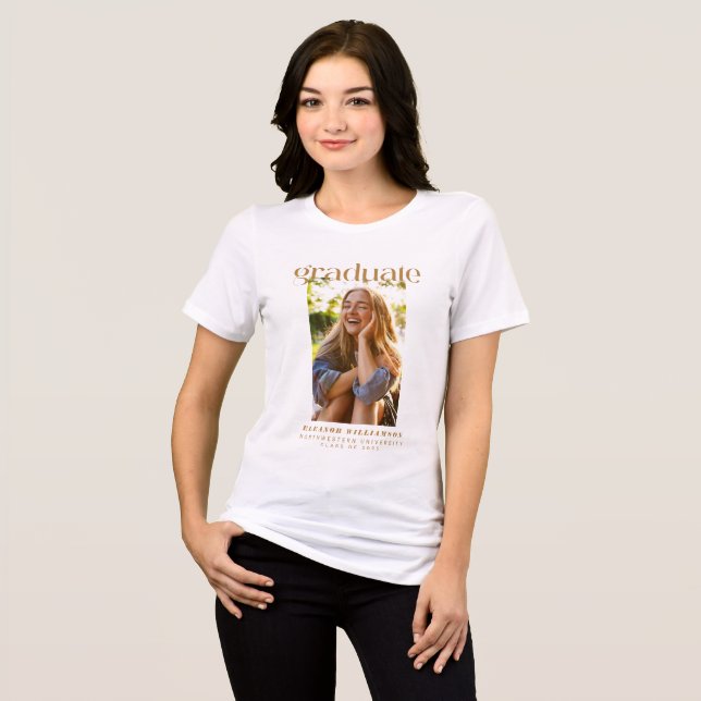 Minimal Elegante Typografie Gold Foto Abschluss Tri-Blend Shirt (Vorderseite voll)