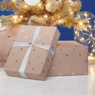 Minimal elegante Weihnachten Tiny Gold Polka Dots Geschenkpapier