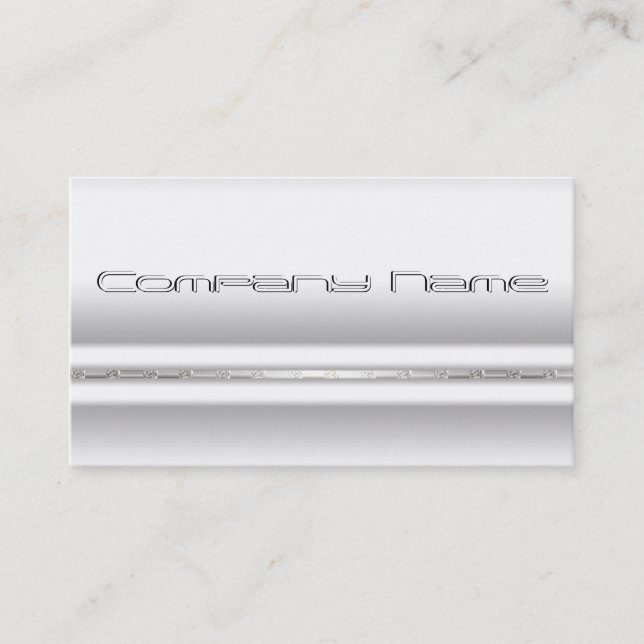Minimal Elegante White Satin Business Card Visitenkarte (Vorderseite)