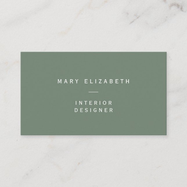 Minimal Eleganter QR Code Olive Green Business Car Visitenkarte (Vorderseite)