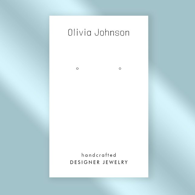 Minimal Eleganter Schmuckstil Visitenkarte (Stylishly Personalize with Your Custom Name. Add Optional Text.)
