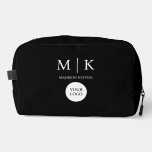 Minimal & elegantes Black & White Logo-Geschäft Waschbeutel