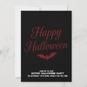 Minimal elegantes Schwarz-Rot-Gotik-Halloween-Part