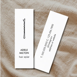 Minimal Elegantes Schwarz-weißes Button Mini Visitenkarte