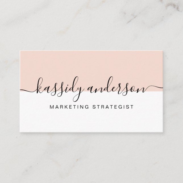 Minimal elegantes Script-Business-Logo Visitenkarte (Vorderseite)