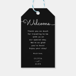 Minimal & elegantes Script-Foto Hochzeit Willkomme Geschenkanhänger