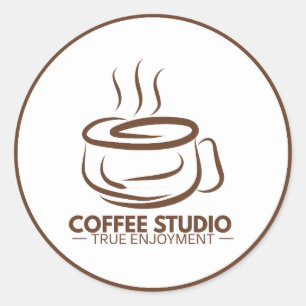 Minimal espresso yourself Kaffeeliebhaber Runder Aufkleber