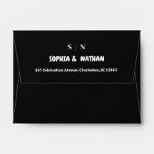 Minimal et chic | Enveloppe Mariage noir