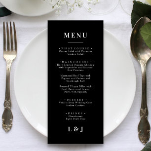 Minimal et chic   Menu Mariage noir et blanc