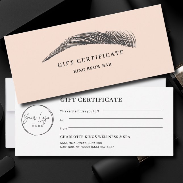 Minimal Eyebrow Logo Gift Certificate (Minimal Eyebrow Custom Logo Gift Certificate)