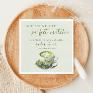 Minimal fand sie ihr perfektes Matcha-Brautparty Serviette