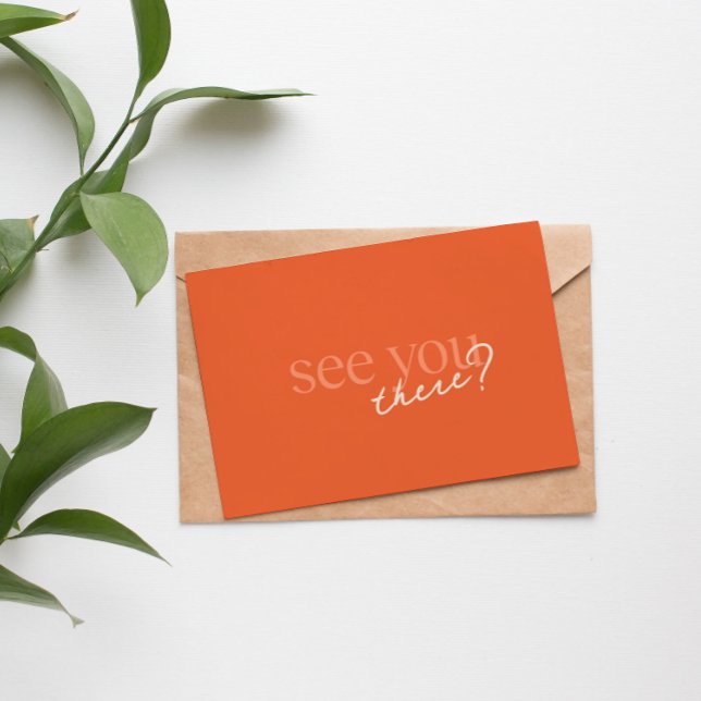Minimal farbige Orange Script Response Card RSVP Karte (Von Creator hochgeladen)