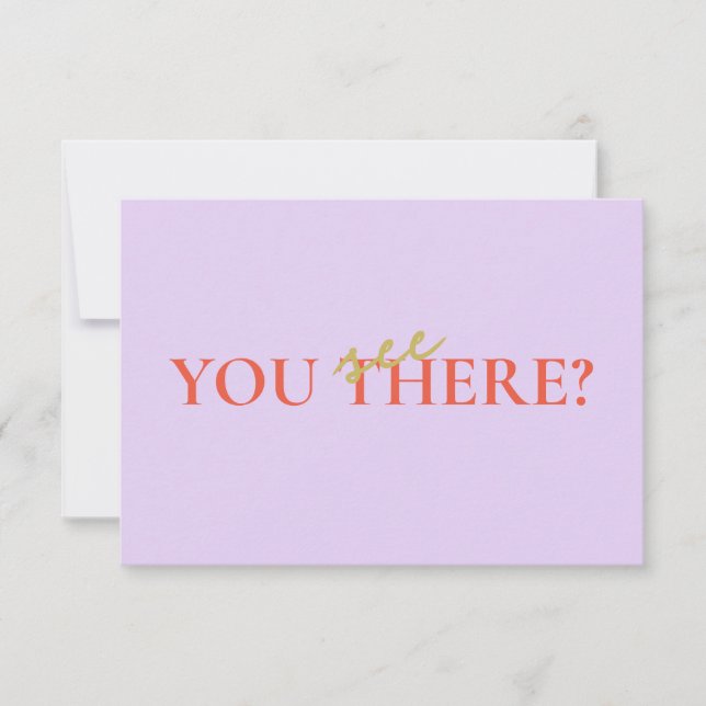 Minimal farbige Orange Script Response Card RSVP Karte (Vorderseite)