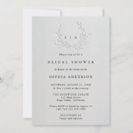 Minimal Faux Blind Deboss Cotton Bridal Shower Einladung