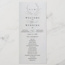 Minimal Faux Blind Deboss Cotton Wedding Program Programm