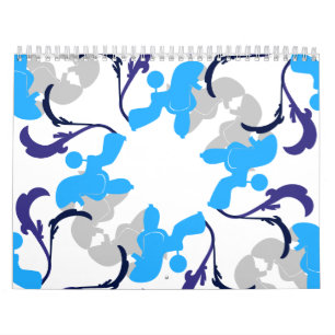 Minimal feines abstraktes grafisches Pudel-Hund-Mo Kalender