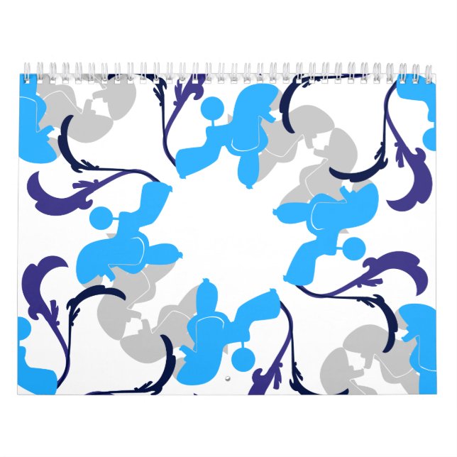 Minimal feines abstraktes grafisches Pudel-Hund-Mo Kalender (Titelbild)
