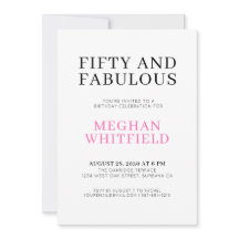 Minimal Fifty and Fabulous 50. Geburtstagsfeier
