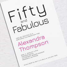 Minimal Fifty and Fabulous 50th Birthday Party