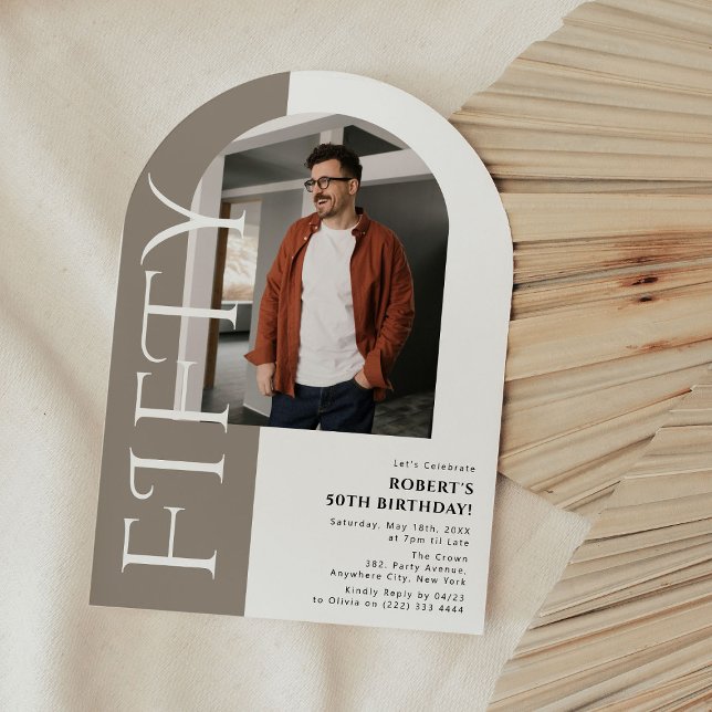 Minimal FIFTY Arch Foto 50. Geburtstag Einladung (Von Creator hochgeladen)